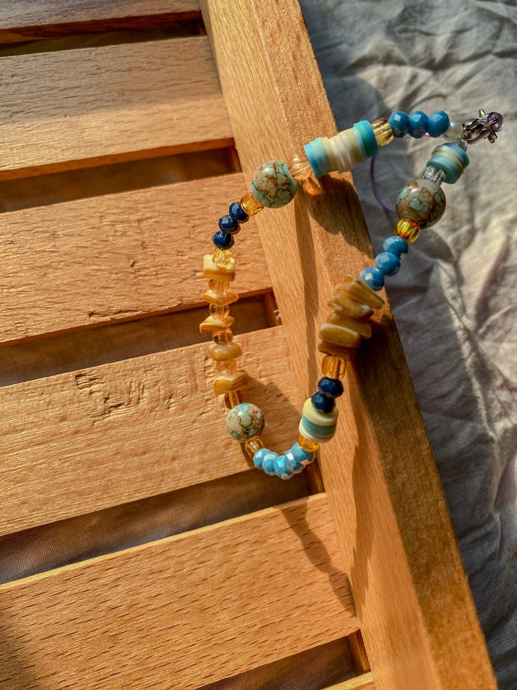 handmade gemstone phone charm strap boho