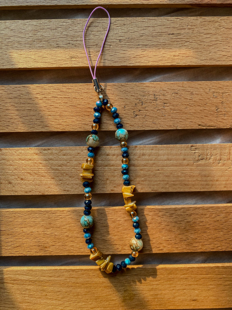 stone bead phone lanyard gift for her