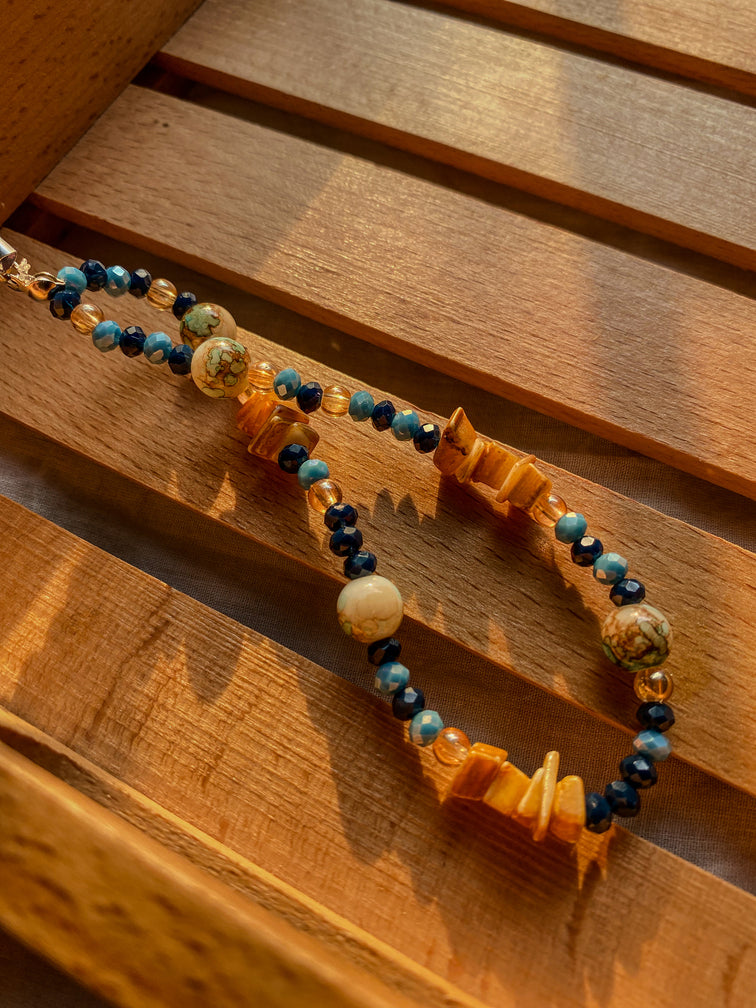 navy turquoise phone charm strap